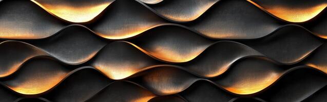 Textured wall design creating a wave pattern with soft illumination photo