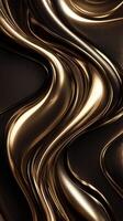 Gold and black fluid design creates a captivating abstract pattern photo