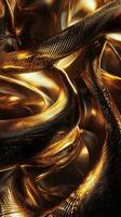 Golden and black twisting metallic patterns create a mesmerizing texture photo