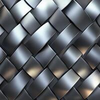 Woven metallic texture showcasing intricate patterns and reflections photo