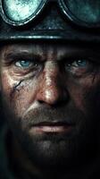 A miner appears with a focused expression, revealing the toll of hard work photo