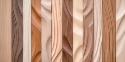 Various wood textures showcasing natural patterns and colors for design photo