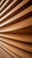 Wooden slats arranged in a modern design create a warm atmosphere photo
