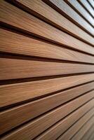 Wooden slats creating a warm atmosphere in interior design setting photo