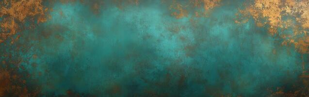 Vibrant abstract texture with shades of teal and warm gold hues photo