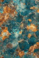 Textured abstract background with green, blue, and orange patterns photo