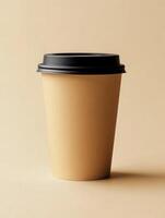 Hot beverage cup on a simple background ready for branding photo