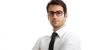 Confident Young Businessman Wearing Formal Attire in Office Environment photo