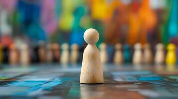 Wooden Figure Symbol Representing Recruitment and Talent Selection Process photo