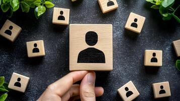 Conceptual Human Figure Icon Representing Talent Selection and Recruitment in HR photo