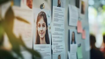 Pinned Resume and Headshot for Talent Selection in Human Resources photo