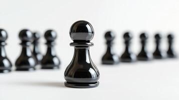 Strategist Black Pawn Leading Chess Game Concept of Competition and Intelligence photo