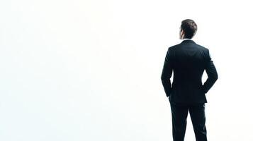 Determined Businessman Silhouette in Corporate Attire Facing Challenges photo