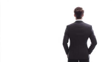 Confident Businessman Standing with Determination in Formal Suit photo