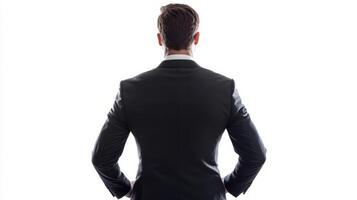 Focused Businessman Reviewing Documents in Office photo