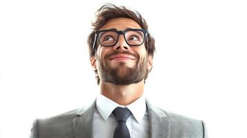 Confident Businessman Smiling with Happiness and Success photo