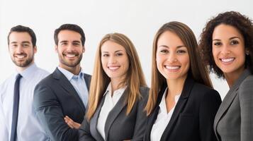 Confident Business Team Collaborating in Corporate Office Setting photo