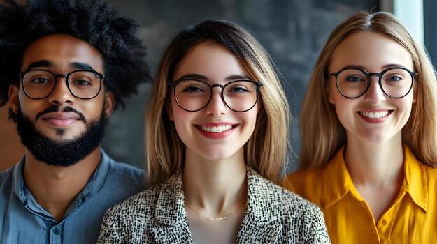 Portrait of a Diverse Group of Confident Business Professionals Collaborating in a Corporate Office Environment photo