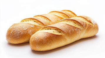 Freshly Baked Golden Sliced Bread Loaves on Rustic Wooden Surface photo