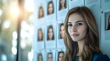 Recruiter Evaluating Candidate Resumes and Headshots for Talent Selection photo