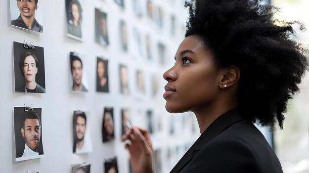 Recruiter Examining Profiles for Talent Selection in HR Process photo