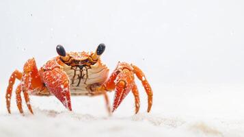 Fierce Red Crab Creeping Underwater in Marine Environment photo