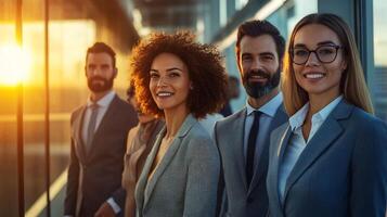 Diverse Business Professionals Collaborating for Corporate Success photo