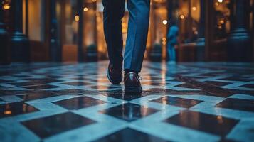 Mysterious Rainy Night in the City Streets with Puddles and Reflections of Lights photo
