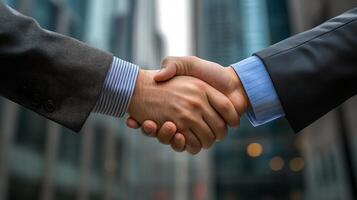 Businesspeople Shaking Hands to Seal a Successful Deal or Partnership photo