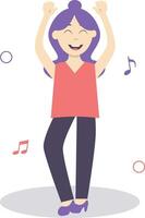 Woman dancing in flat design vector