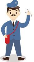 Mailman with Uniform vector