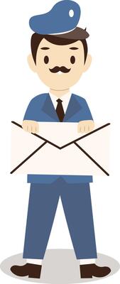 Postman Character with Uniform