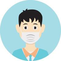 Men Medical Staff Avatar on Blue Background vector