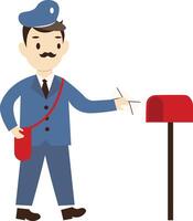 Postman Cartoon Character with Uniform vector