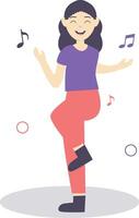 Woman dancer illustration in cartoon style vector