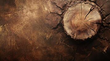 A close up of a tree stump with a hole in it photo
