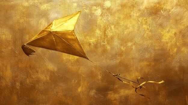 Golden kite soaring against a warm, textured background during a tranquil afternoon photo