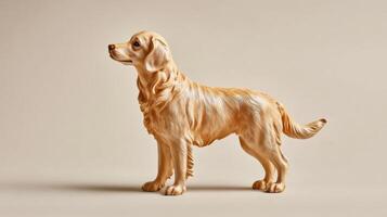 Golden retriever figurine displayed on a neutral background showcasing fine details and craftsmanship photo