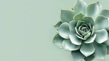 Green succulent plant with lush leaves displayed on a soft colored background photo