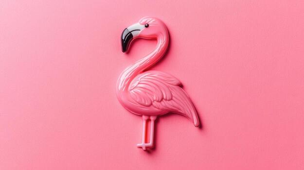 A pink flamingo on a pink background photo