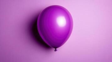 Purple balloon floating gently against a pastel background in a bright and cheerful setting photo