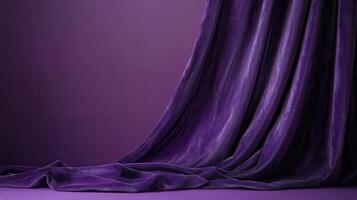 Purple velvet curtain on a purple background photo
