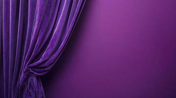 Purple velvet curtain on a purple background photo
