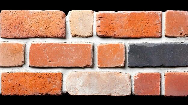 Variety of Textured Brick Wall in Red and Gray Hue for Background photo