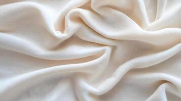 Soft Beige Fabric Draped Elegantly on a Neutral Background photo