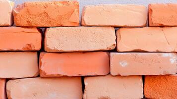 Classic Texture of Red and Orange Brick Wall Background Design photo
