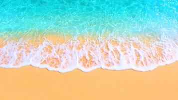 Serene Beach with Gentle Waves and Clear Turquoise Water photo