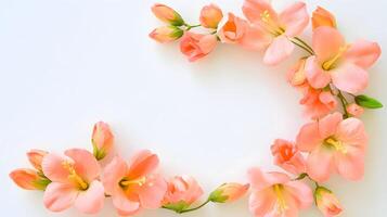 Beautiful Arrangement of Soft Pink Flowers on a Light Background photo