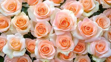 Delicate Peach and White Roses Arrangement for Floral Design photo