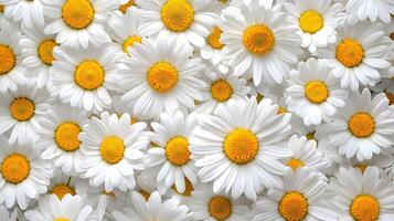 Lush Field of Daisies Blooming Under Bright Sunlight in Spring photo